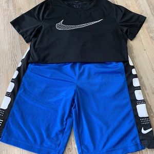 Boys Nike shirt and shorts size large